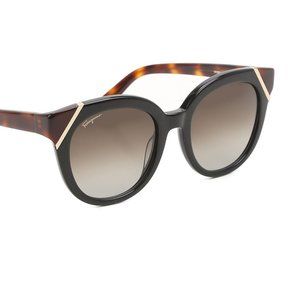 Salvatore Ferragamo Plum/ Tortoise Cateye Sunglass